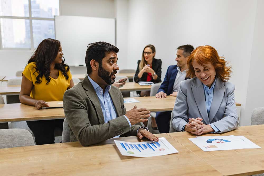 Academics in a university classroom